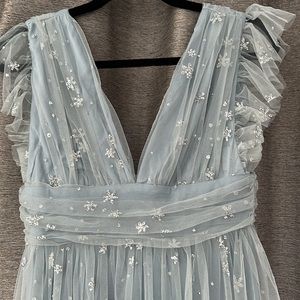 BALTIC BORN LIGHT BLUE SHIMMER DRESS